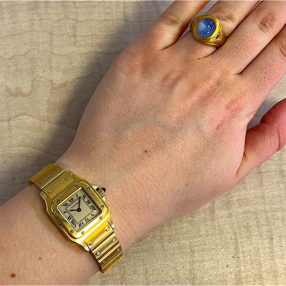 VINTAGE⭐️Cartier⭐️18K Solid Gold Santos Galbee Small Model - Picture 3 of 16